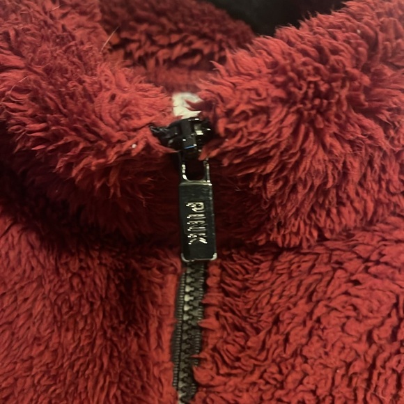 Victoria's Secret PINK burgundy full zip sherpa size XS - Picture 5 of 11